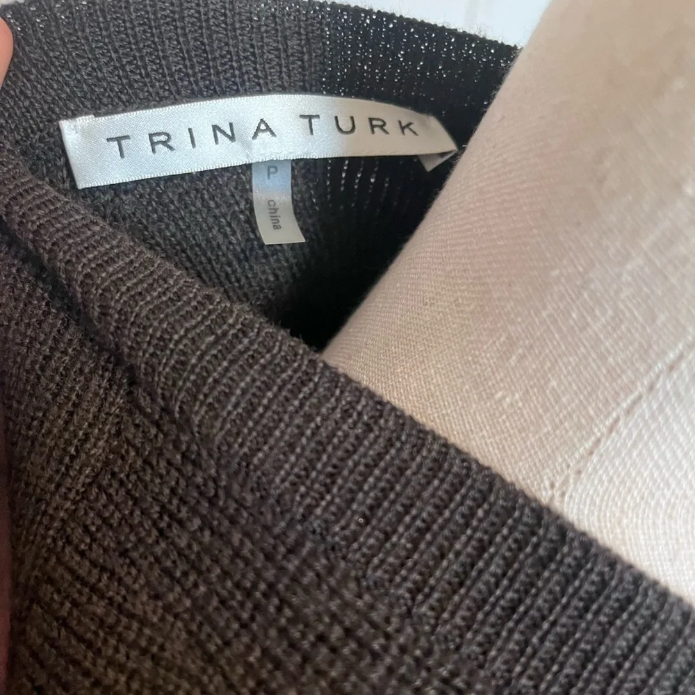 Trina Turk Brown Merino Wool Cardigan - Picture 5 of 6